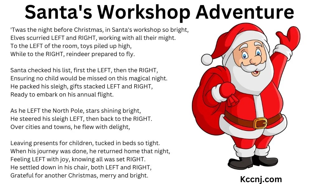 Santa's Workshop Adventure Left Right Game Poem