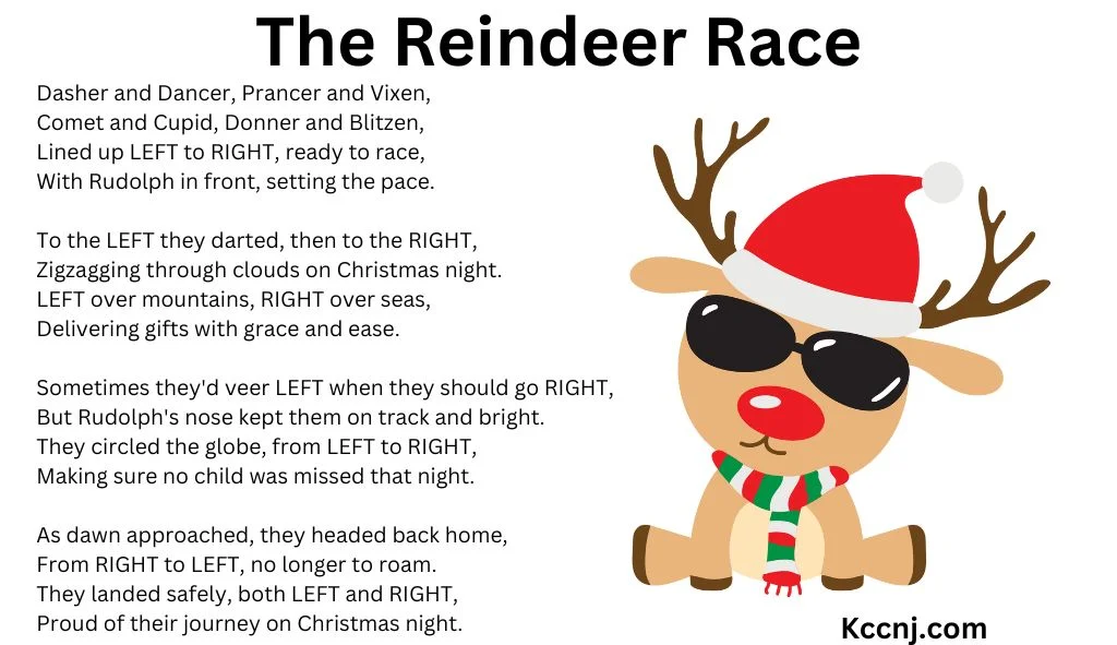 The Reindeer Race Left Right Game Poem