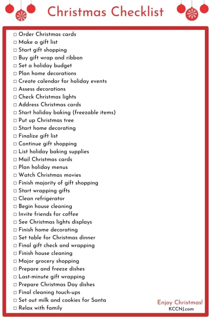 Christmas Checklist