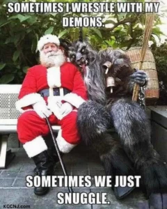 Christmas demons santa meme