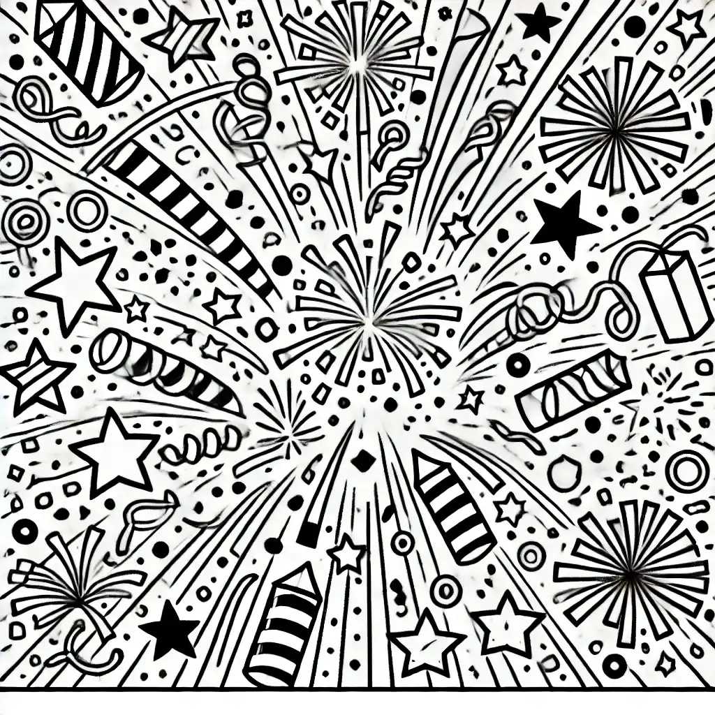 Confetti Blast Scene coloring page