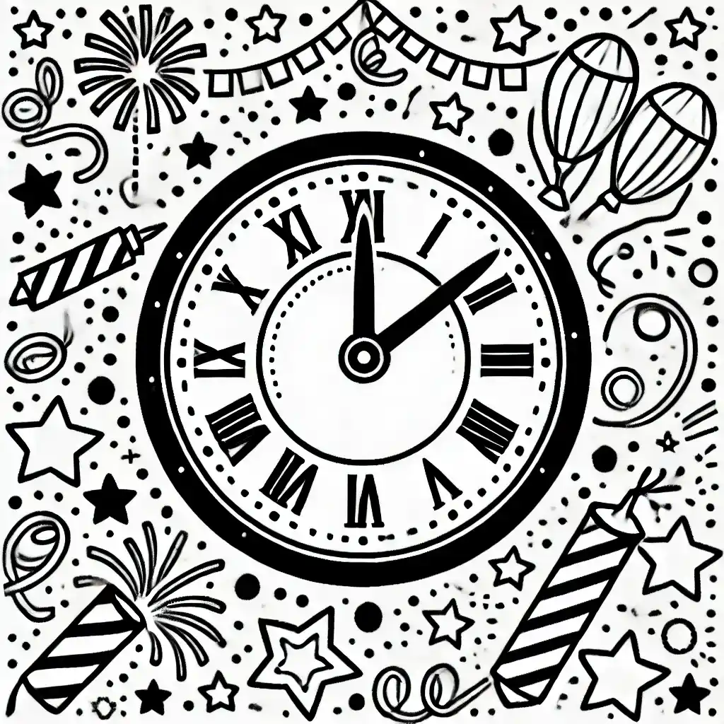 Countdown Clock coloring Page