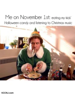 Eating kids halloween candy Christmas meme