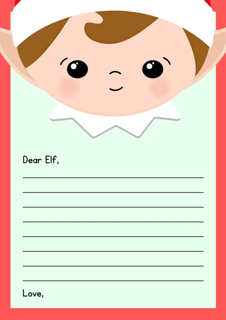 Elf on the shelf blank letter template