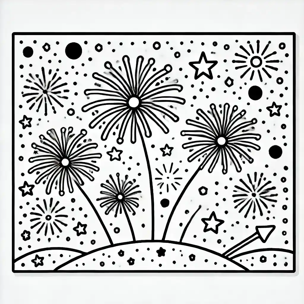 Fireworks Display Coloring page