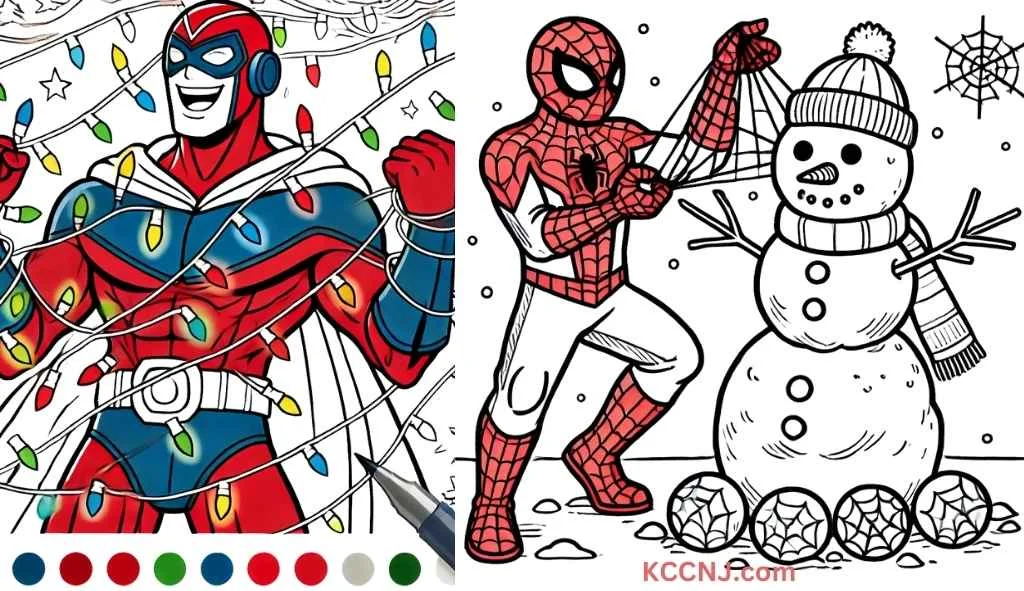 hulk and spiderman coloring page