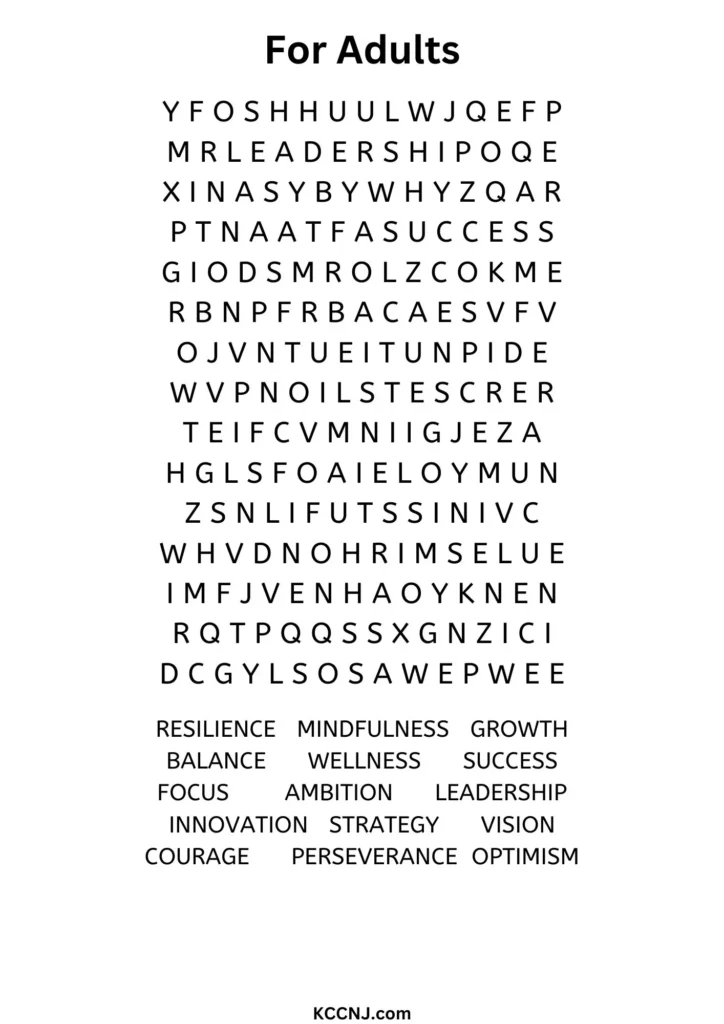 Happy new year word search for adults