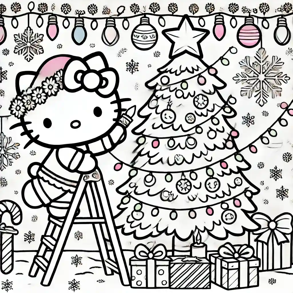 Hello Kitty's Christmas Light Installation