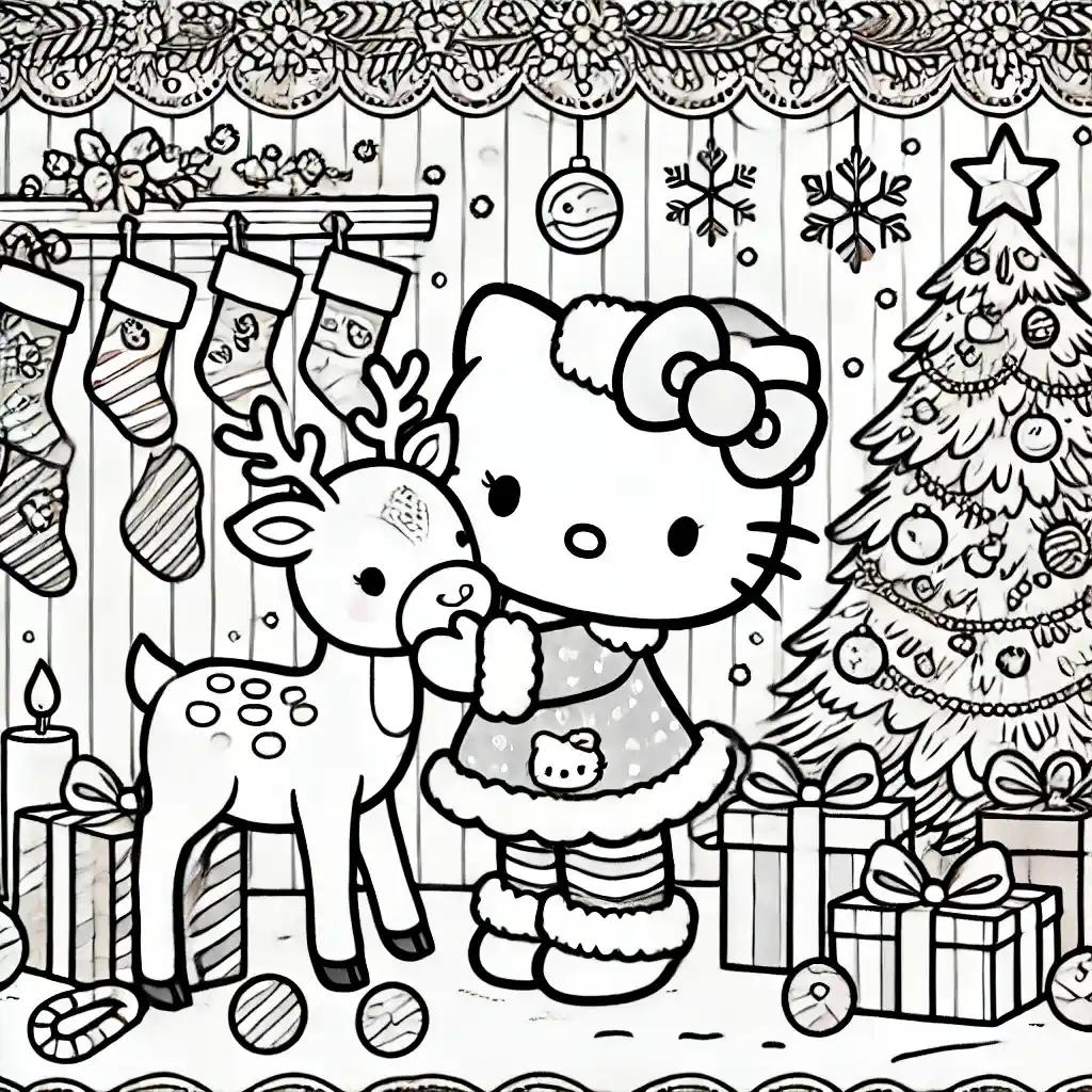 Hello Kitty's Reindeer Feeding Time