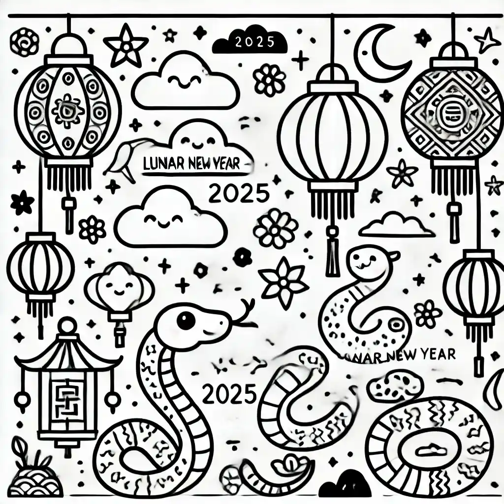 Lunar New Year Theme coloring page