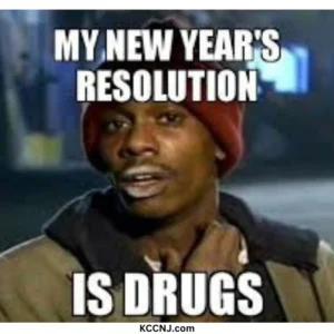 New Year resolution drugs meme