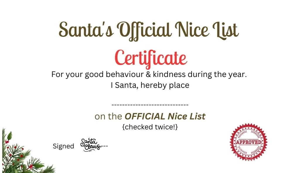 Nice list certificate 4