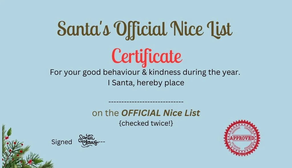 Nice list certificate 5