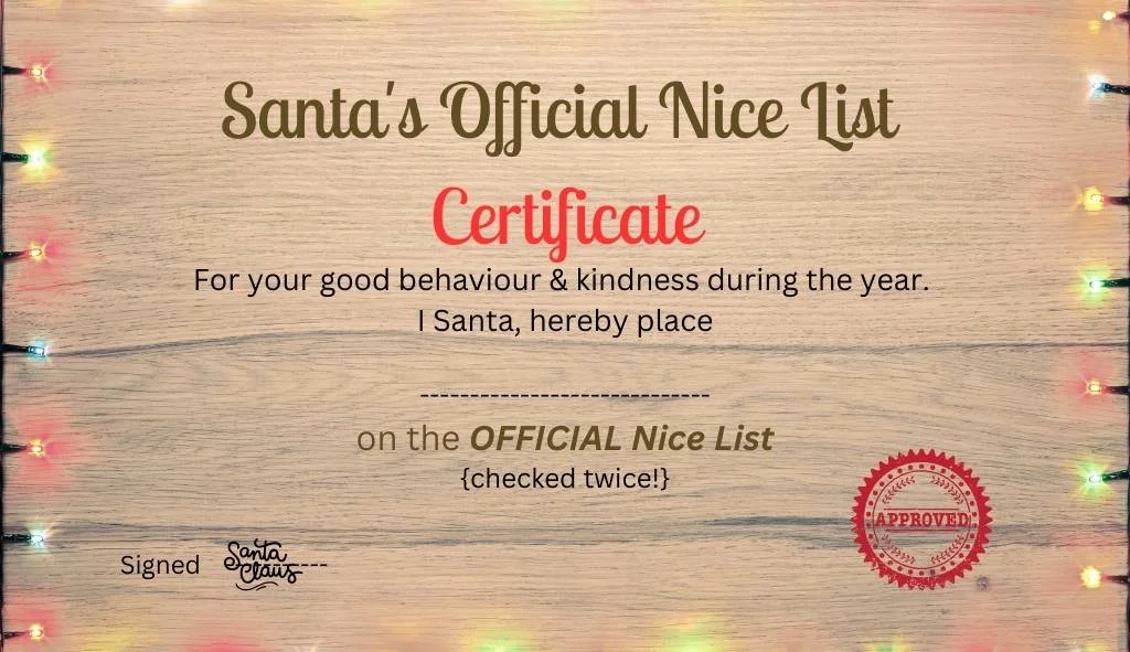 Nice list certificate 6