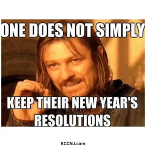 One does not keep New year resolution meme