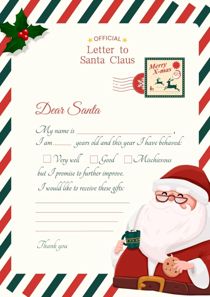 Red Classic Santa Letter