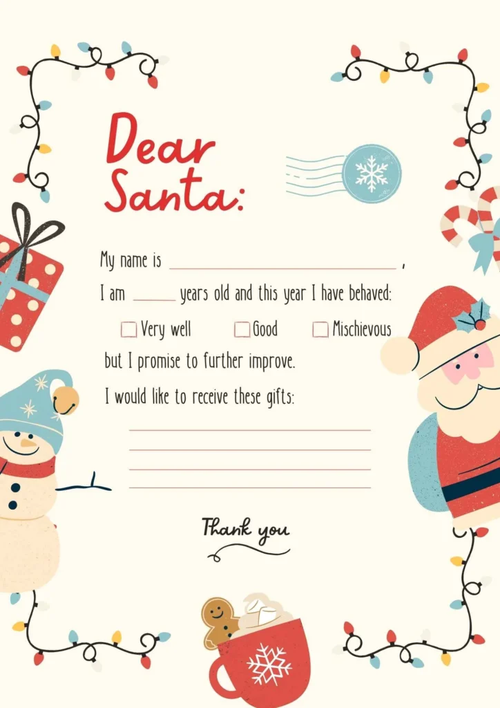 Red Cute Santa Letter