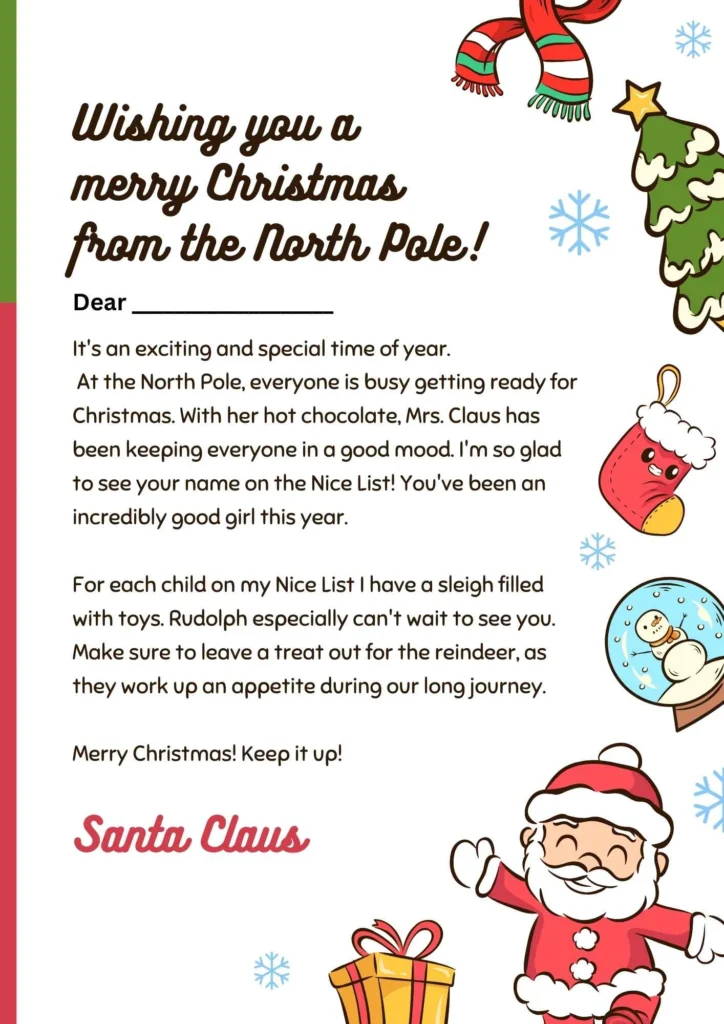 Red Illustration Letter from Santa