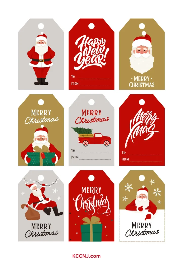 Santa Christmas gift tags