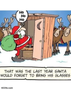 Santa forget glasses meme