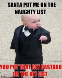 Santa naughty list meme