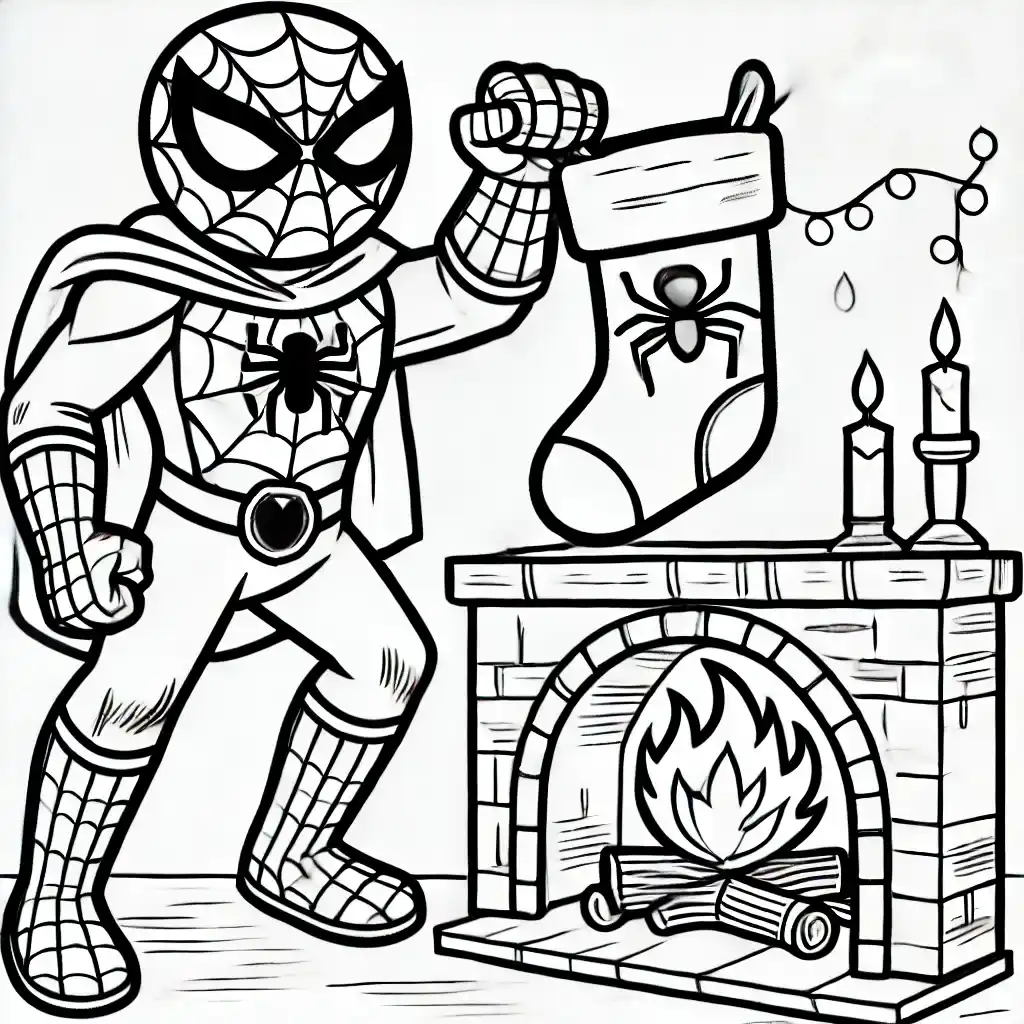 Spider-Man with a Christmas Stocking