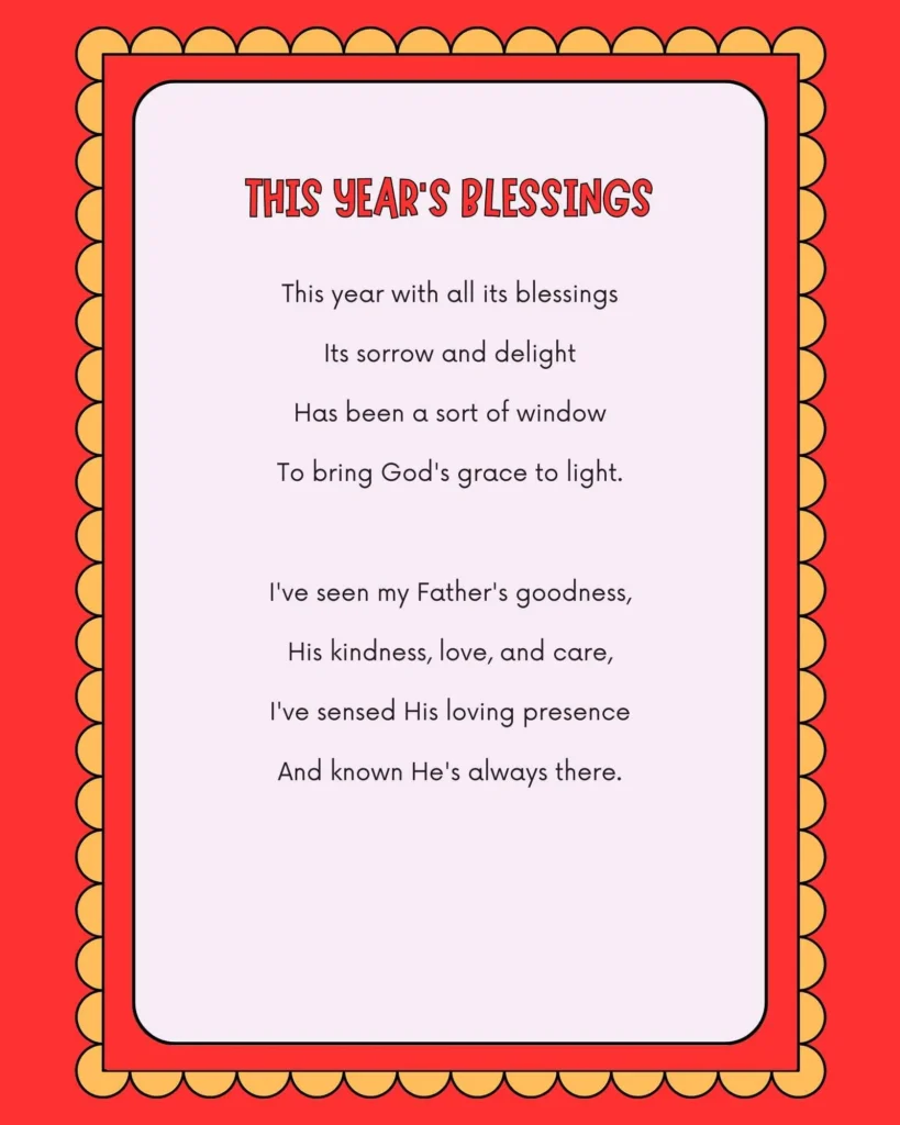 "This Year's Blessings" by Christina Joy Hommes