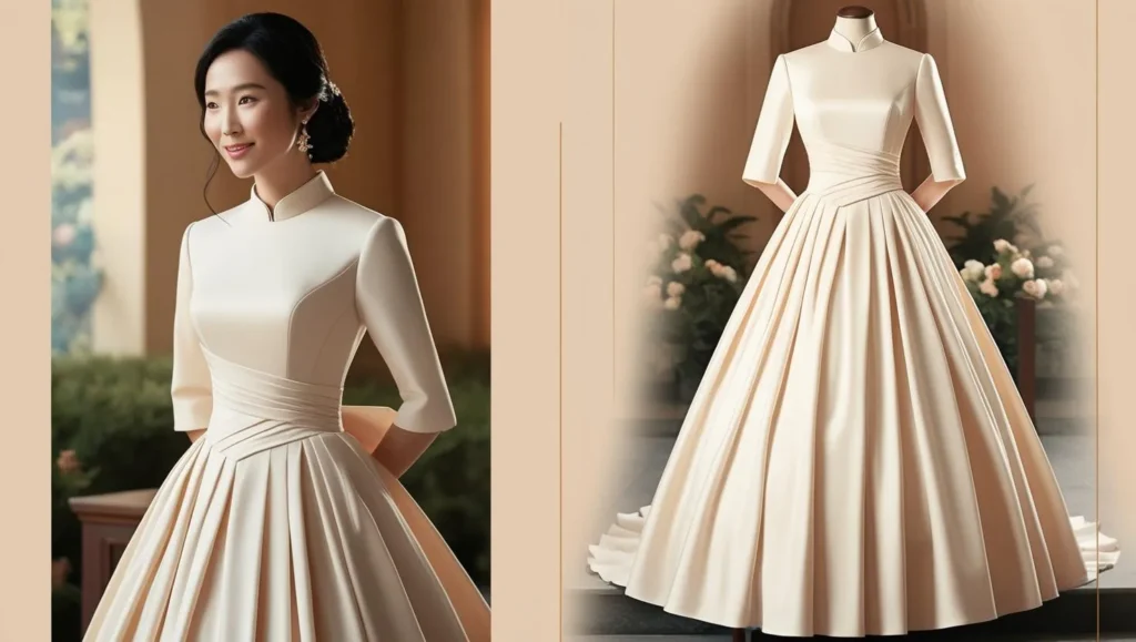 A-Line Dress with a Cinched Waist and Full Skirt