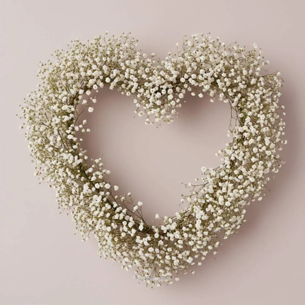 Baby's Breath Heart Wreath