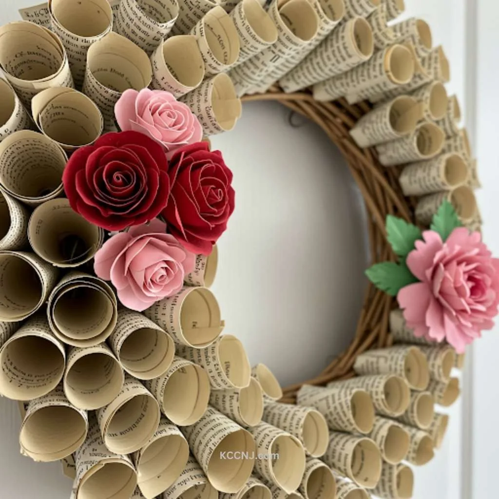 Book Page Wreath