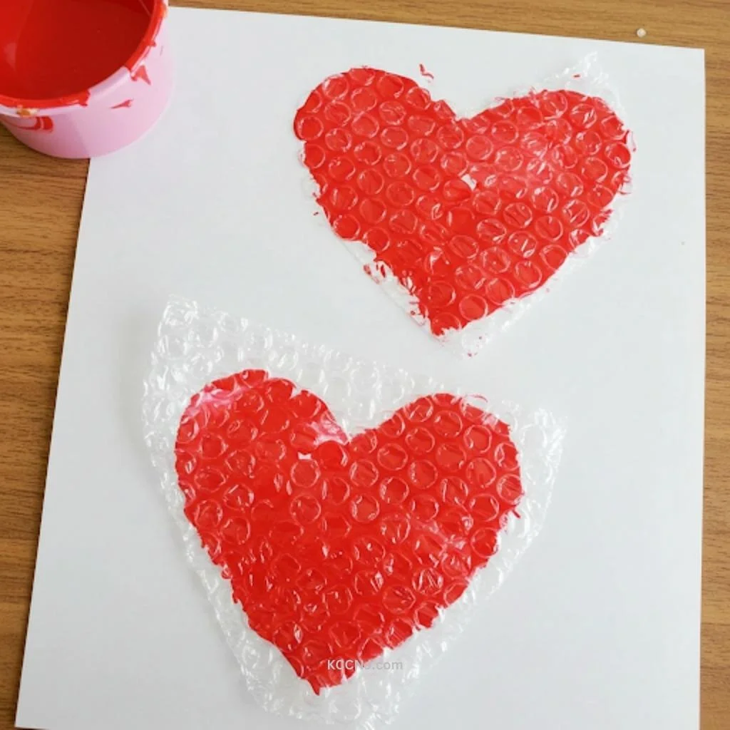 Bubble Wrap Heart Printing