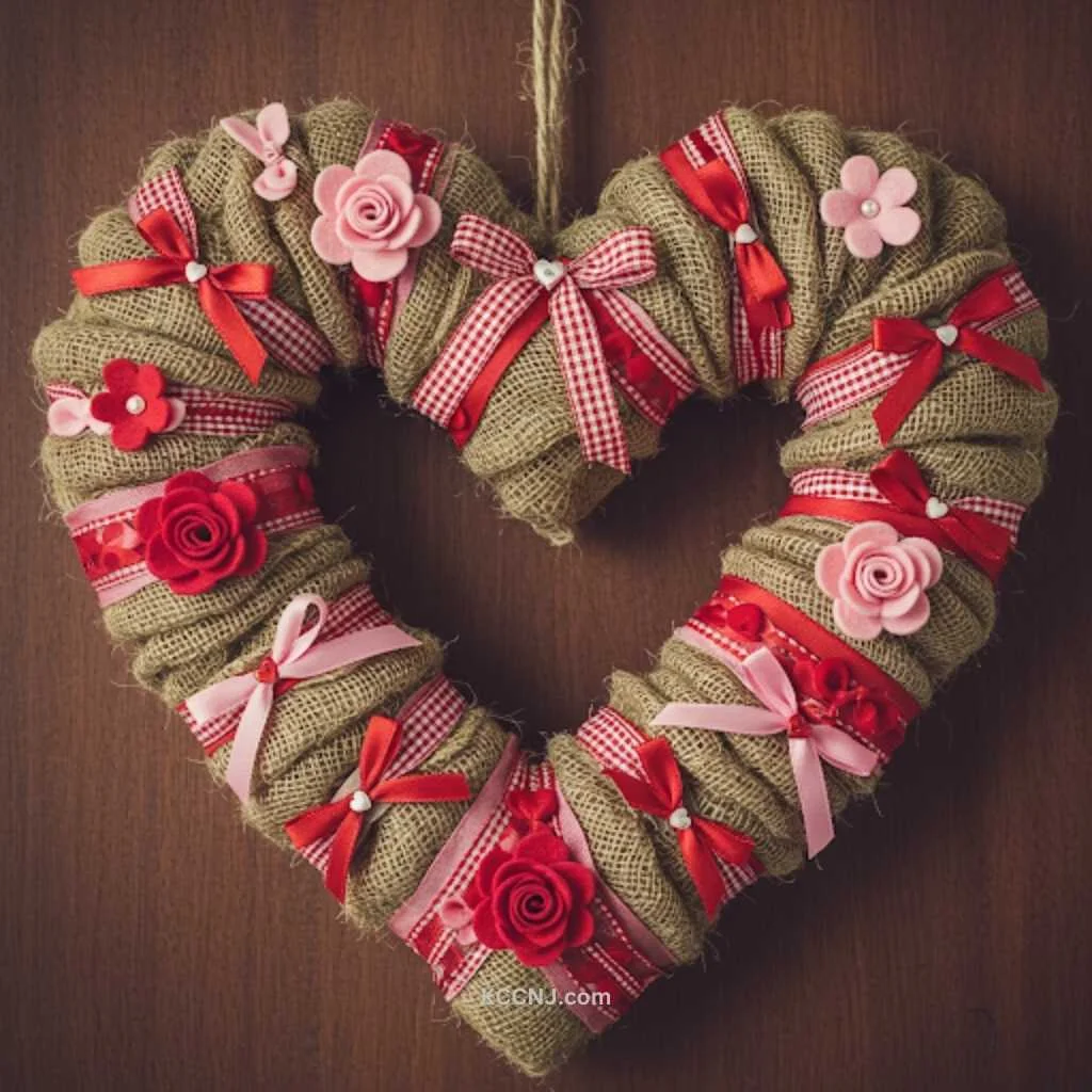 Burlap Heart Wreath