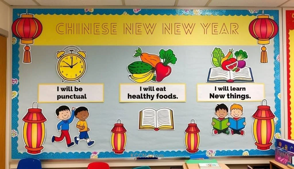 Chinese New Year Resolutions board