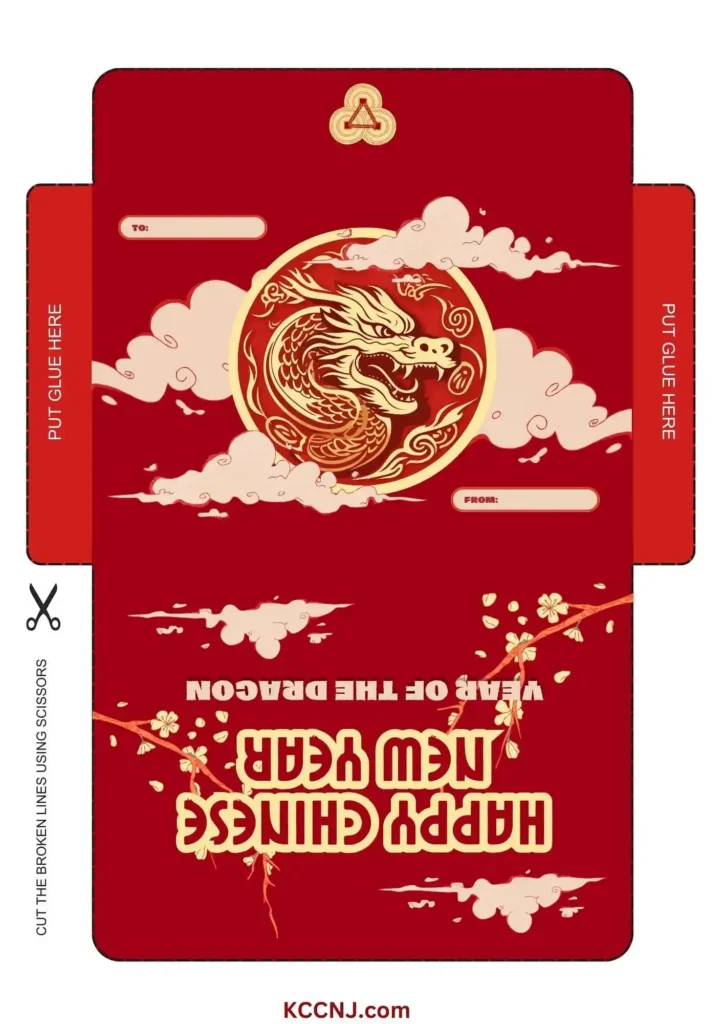 Classic Red Envelope with Ornate Dragon