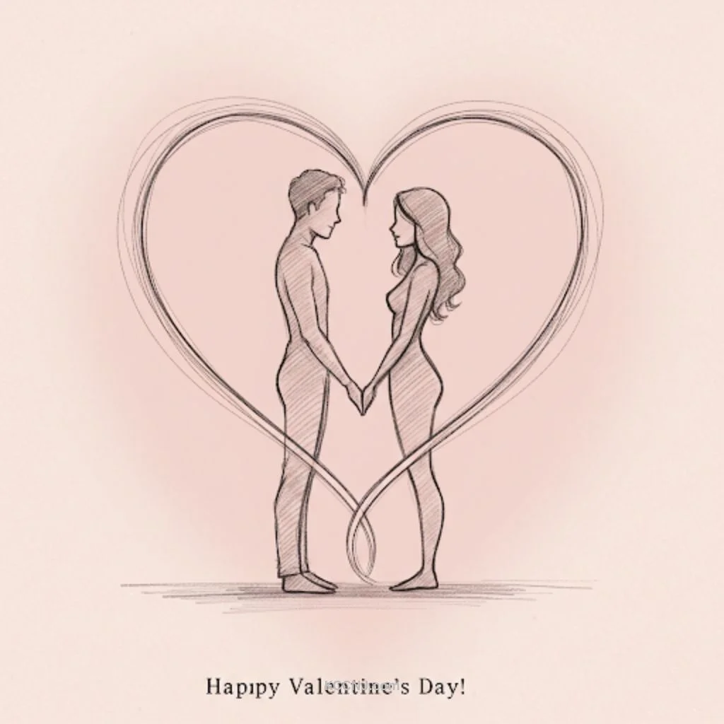 Couple Silhouette valentines