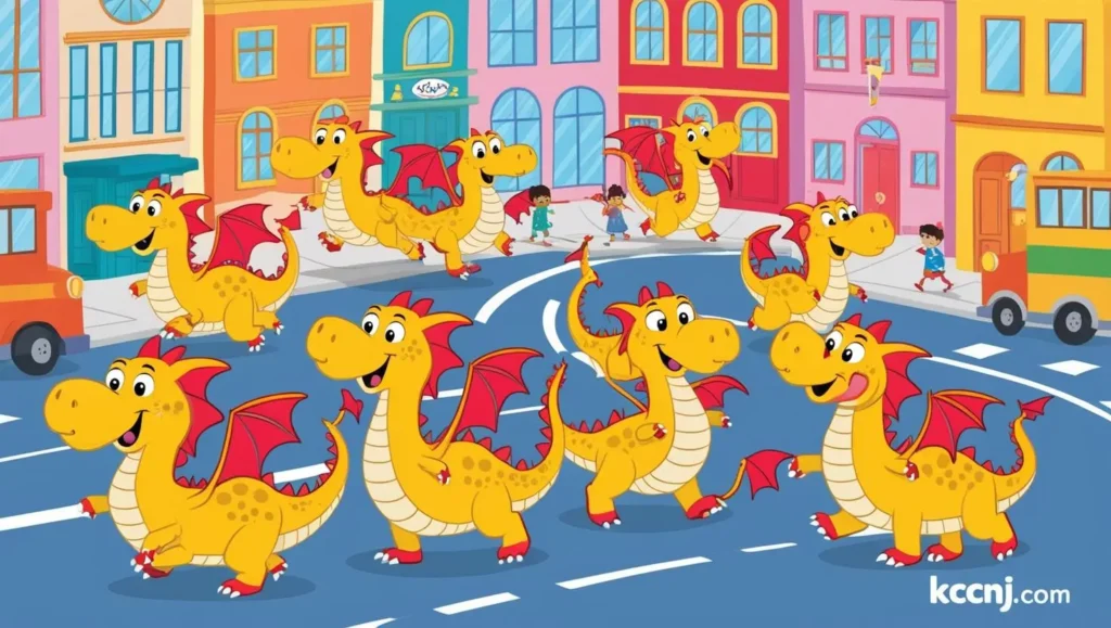 Dragon parade through city streets