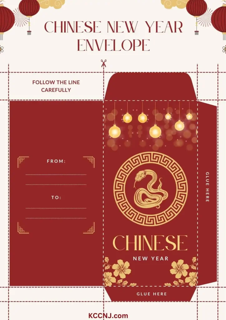 Elegant Red Envelope with Gold Snake