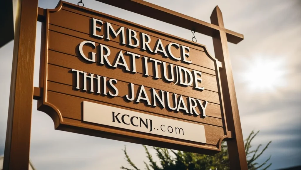 Embrace Gratitude This January Church sign saying