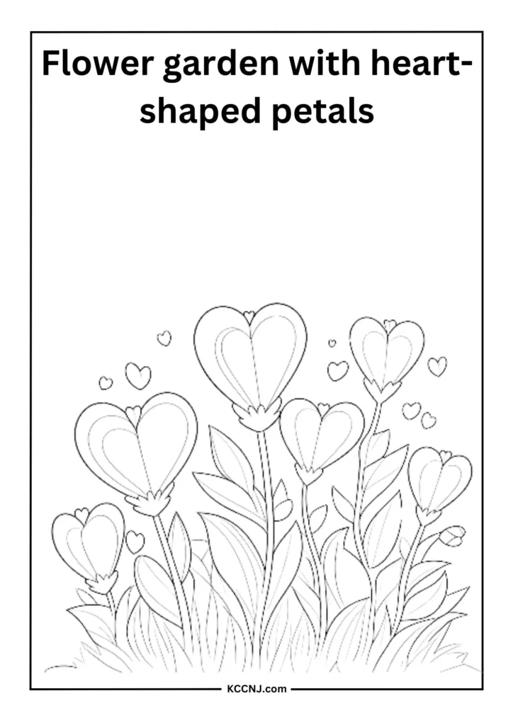 Flower Garden with Heart-shaped Petals