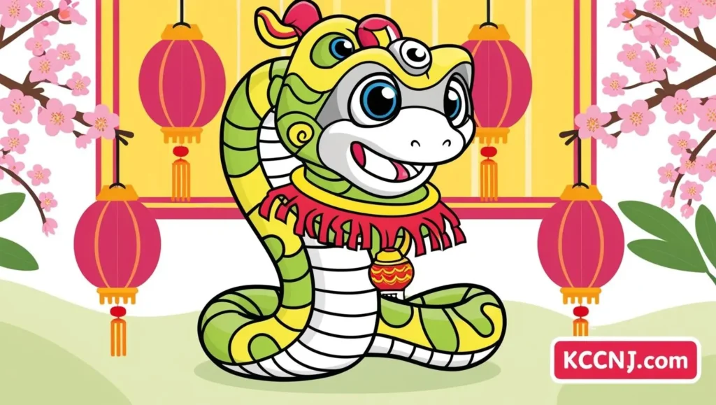 Futuristic snake robot celebrating Chinese New Year