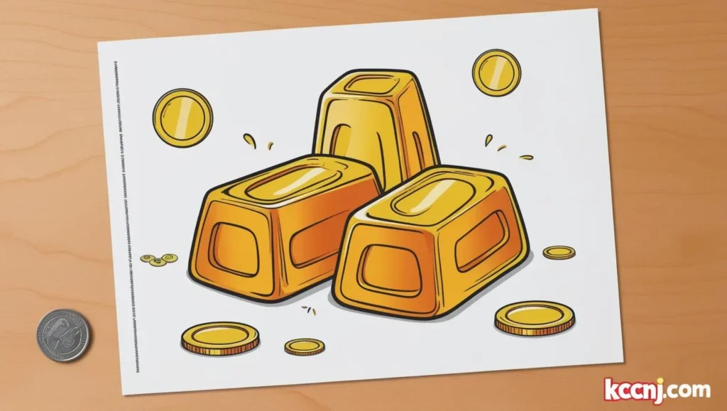 Gold ingots and coins