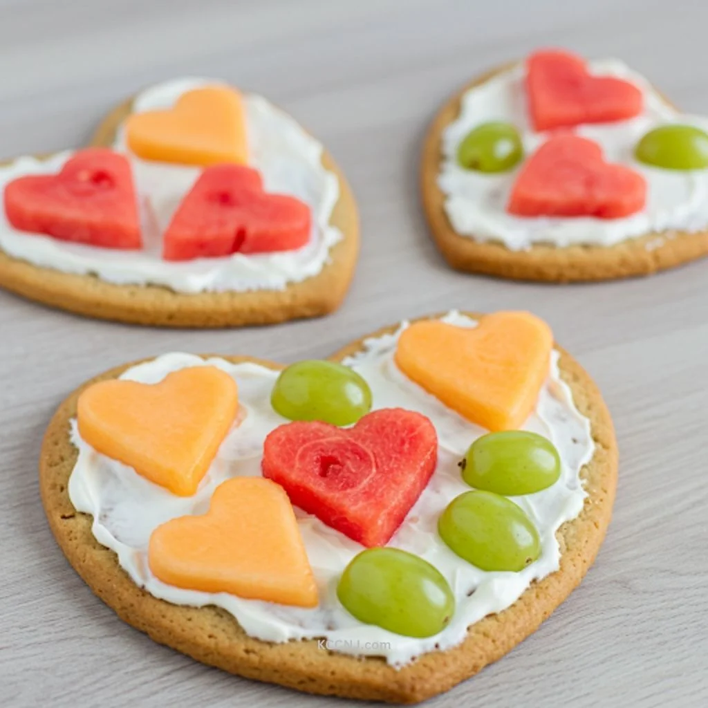 Heart-Shaped Fruit Pizzas