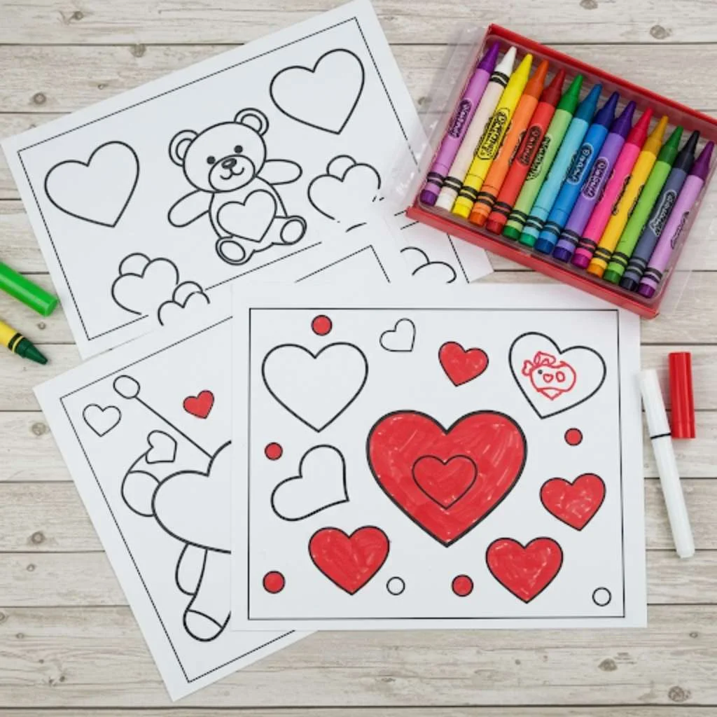 Heart-Themed Coloring Pages