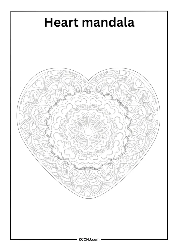 Heart mandala with intricate patterns