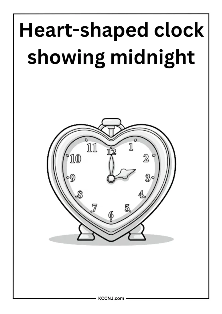 Heart-shaped Clock Showing Midnight