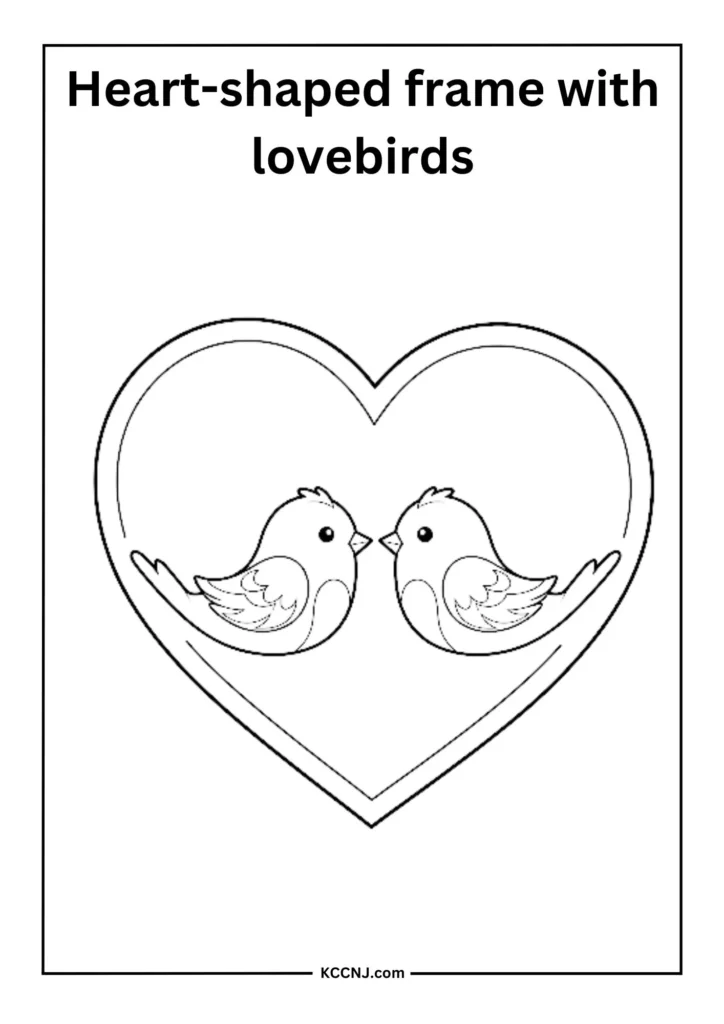 Heart-shaped Frame with Lovebirds