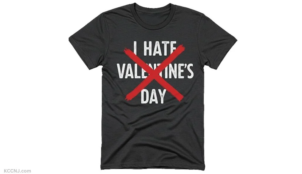 I Hate Valentine's Day crossed-out design