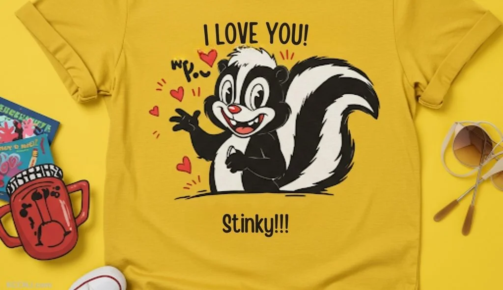 I Love You Stinky. with laughing skunk