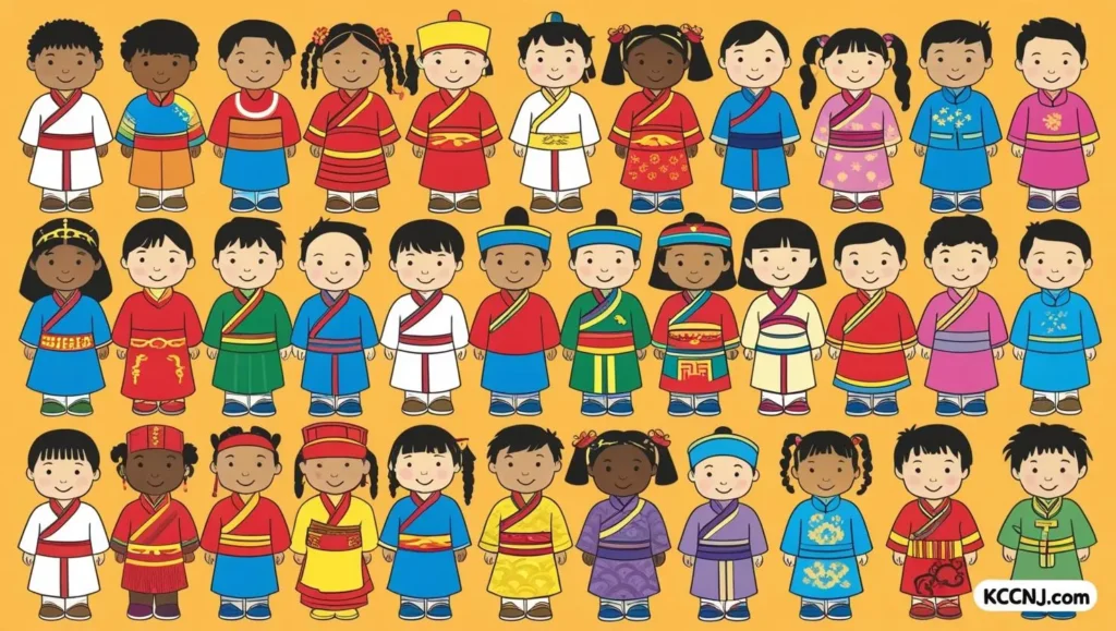 International children in traditional Chinese outfits