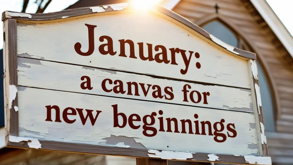 January A Canvas for New Beginnings Church sign